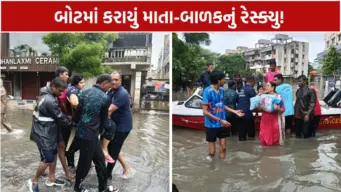સુરત: લિંબાયતમાં પૂરમાં ફસાયેલી પ્રસૂતા અને નવજાતનું રેસ્ક્યુ, ફાયર બ્રિગેડની સમયસર કામગીરીથી બચ્યો જીવ