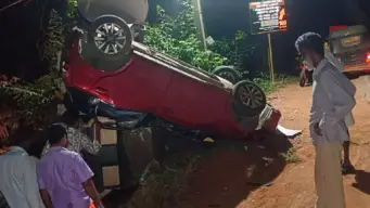 ಧರ್ಮಸ್ಥಳ ಸಮೀಪ ಕಾರು ಪಲ್ಟಿ : ಚಾಲಕ ಸೇರಿ ಮೂವರಿಗೆ ಗಾಯ!