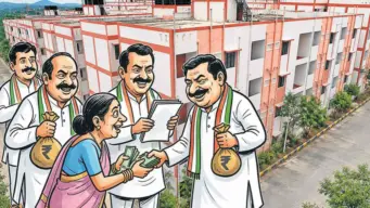 డబుల్‌ బెడ్రూం దందా.. కేసీఆర్‌ కట్టించిన ఇండ్లు అమ్ముకుంటున్న కాంగ్రెస్‌