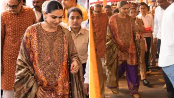 सिद्धिविनायक मंदिर पहुंचीं दीपिका पादुकोण, 900 साल पुरानी गुजराती पटोला विरासत से सजे लुक में दिखा मॉम-टू-बी ग्लो
