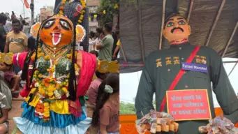 Nagpur News: यंदा राजकीय नेत्यांचे बडगे हरवले, पण सामाजिक प्रश्नांवर प्रहार; निळ्या ड्रमची सर्वत्र चर्चा, पाकवरही हल्लाबोल