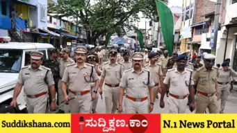 ಈದ್ ಮಿಲಾದ್ ಹಬ್ಬ ಹಿನ್ನೆಲೆ: ದಾವಣಗೆರೆಯಲ್ಲಿ ಎಸ್‌ಪಿ ಶೇಖರ್ ಹೆಚ್.ಟಿ. ನೇತೃತ್ವದಲ್ಲಿ ಬೃಹತ್ ಪೊಲೀಸ್ ಪಥ ಸಂಚಲನ