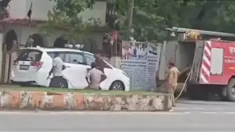 Fire Brigade Truck Used To Wash BJP MLA's Personal Car In MP's Singrauli; Viral Video Sparks Controversy | WATCH