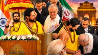 Iranian President Masoud Pezeshkian : 'ब्रिक्स'साठी भारतात आलेले इराणचे राष्ट्राध्यक्ष हिंदु संतांच्या पाया पडले !