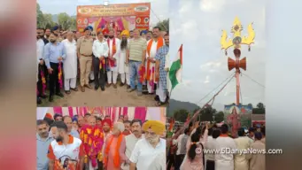 First batch of Shri Budha Amarnath Ji Yatra accorded grand welcome at Poonch