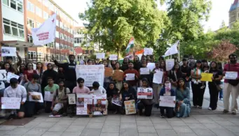 Protests demanding Dharmendra Pradhan's resignation in the UK not organic: Before you fall for The Wire's propaganda, read how SFI is mobilising crowds