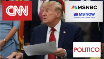 'Media outlets shouldn't be able to constantly write or report fiction and lies while covering the US president': Donald Trump bans "fake news" CNN, MS NOW, Politico from White House