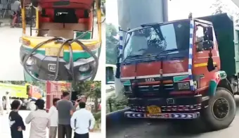 दिल्लीतील सरिता विहारमध्ये भरधाव डंपरच्या भीषण अपघातात एचआर मॅनेजर आणि इतर तिघांचा मृत्यू.