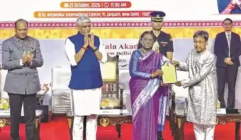 Manipuri sculptor Nimai Singh Sarungbam receives Lalit Kala Akademi National Award