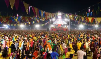 Entry to Garba in Malad (Mumbai) only after applying a Kumkum Tilak mixed with Gomutra