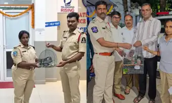 పాలపిట్టలను కాపాడిన పోలీసులు