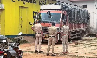 Thirthahalli: Lorry seized over alleged attempt to illegally transport Anna Bhagya rice