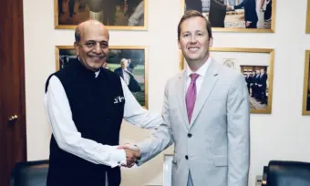 Indian High Commissioner Dinesh Trivedi Meets US Envoy Sergio Gor In Dhaka