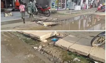 Malikipuram: మార్కెట్ రోడ్డులో అస్తవ్యస్తంగా డ్రైనేజీ వ్యవస్థ