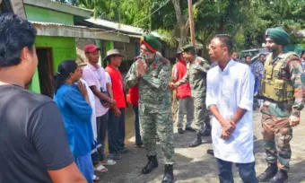 Nagaland: Assam Rifles reviews flood situation in Tizit, assures assistance to affected people