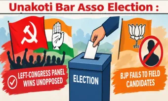 उनाकोटी बार एसोसिएशन चुनाव में भाजपा ने नहीं उतारा उम्मीदवार, वाम-कांग्रेस पैनल निर्विरोध; माकपा-कांग्रेस समर्थित पैनल चुना गया