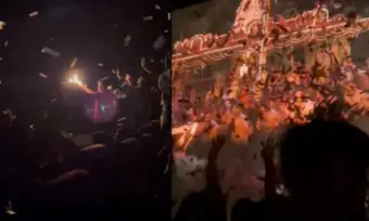 రవితేజ 'ఇరుముడి'.. థియేటర్ల వద్ద ఫ్యాన్స్ రచ్చ..