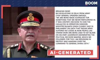 Videos of Indian Army Chiefs Criticising Withholding Of Op Sindoor Deaths Are Deepfakes