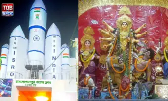 বারুইপুরে ইসরোর চন্দ্রযান- ৩, পুজোর উদ্বোধন করলে আই.জি দক্ষিণবঙ্গ