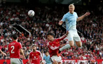 Haaland fires 10-man Man City to memorable win over Man Utd