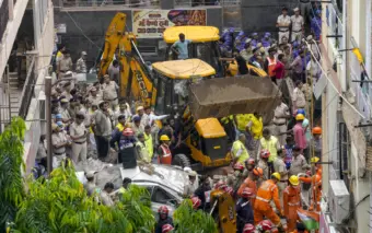 Satya Niketan building was being repaired due to waterlogging in basement, say locals