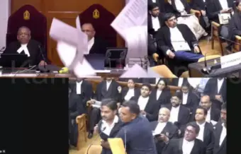 हे सरन्यायाधीशांना द्या, सर्वोच्च न्यायालयात वकिलाने कागदपत्रं उधळली; नेमकं काय घडलं? वाचा.