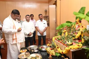ಬೆಂಗಳೂರು ಪ್ರೆಸ್ ಕ್ಲಬ್‌ನಲ್ಲಿ ಗೌರಿ-ಗಣೇಶೋತ್ಸವ ಸಂಭ್ರಮ: ಉತ್ತಮ ಮಳೆ-ಬೆಳೆಗೆ ಶಾಸಕ ಕೆ.ಗೋಪಾಲಯ್ಯ ಪ್ರಾರ್ಥನೆ!