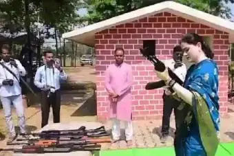 Chhattisgarh IPS officer faces criticism over AK-47 firing during Dussehra ritual
