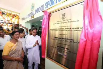 Tripura CM Manik Saha inaugurates indoor sports hall, urges youth to shun drug addiction