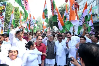 Congress holds protest march against 'vote theft' in Rohtak, SIR of electoral rolls