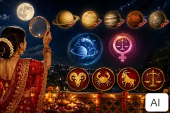 Karwa Chauth 2026: करवा चौथ पर 5 ग्रहों की उल्टी चाल! मीन में शनि तो तुला में शुक्र वक्री, इन 4 राशियों के लिए अलर्ट
