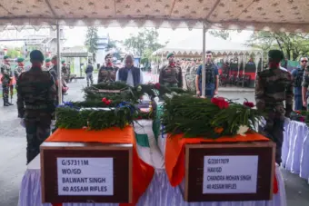 Manipur CM pays homage to martyred Assam Rifles personnel