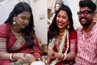 সোহিনী সরকারের সাধভক্ষণ: বেলুড়ের শ্বশুরবাড়িতে লাল শাড়িতে সেজে উঠলেন হবু মা