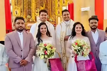 এক অদ্ভুত বিয়ে! পাত্র-পাত্রী থেকে শুরু করে পুরোহিত, আসরের প্রত্যেকেই যমজ!