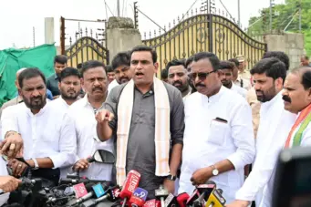 Congress MLA's, MP's visit Aziz Nagar farmhouses, slam BRS for encroachments
