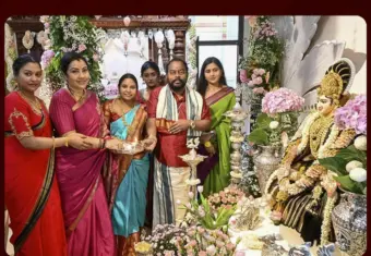 ಟಿ.ಎ. ಶರವಣ ನಿವಾಸದಲ್ಲಿ ಅದ್ಧೂರಿ ವರಮಹಾಲಕ್ಷ್ಮಿ ಪೂಜೆ - ಸಿನಿತಾರೆಯರ ಭಾಗಿ