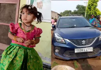 కారులో ఇరుక్కొని ఐదేళ్ల చిన్నారి దుర్మరణం..!