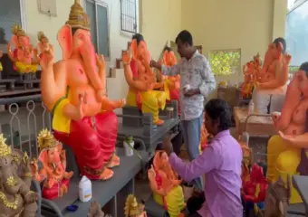 ಉಡುಪಿ: ನಿವೃತ್ತ ಶಿಕ್ಷಕರ ಕೈಯಲ್ಲಿ ಅರಳಿದ ಪರಿಸರ ಸ್ನೇಹಿ ಗಣಪ