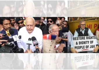 NC protests in Delhi for statehood; Farooq, 2 Cong leaders reach Jantar Mantar