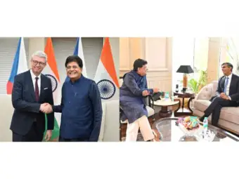 Piyush Goyal discusses trade ties with Czech Deputy PM Karel Havlíček, former UK PM Rishi Sunak