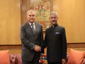 Jaishankar Meets Russian Duma Chairman Volodin at BRICS Parliamentary Forum