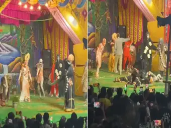 Video: 'Enjoy beauty with your eyes', demons dance to Hindi songs on the Ramlila stage! Video goes viral