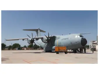 Backbone of German fleet: A400M military aircraft takes part in Exercise Tarang Shakti 2026 in Jodhpur