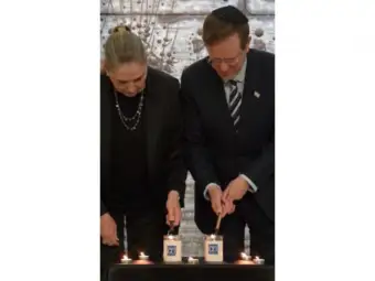 President Herzog lights memorial candle as Israel marks three years since October 7 attacks