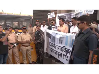 BJP leader Kirit Somaiya holds Jail Bharo Satyagraha over alleged unauthorised mosque near Mumbai airport