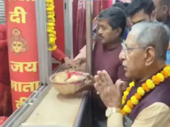 Nagaland Governor Nand Kishore Yadav prays at Patan Devi Temple