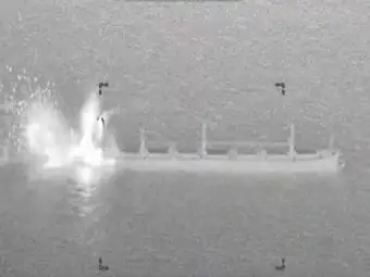 US fighter jet strikes cargo ship in Gulf of Oman as Iran blockade tightens