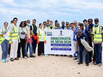 Indian mission cleans up beach in Ghana, complimenting 'Swachhata Hi Seva' campaign