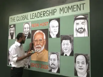 Amritsar artist creates massive painting of PM Modi, global leaders ahead of BRICS Summit 2026