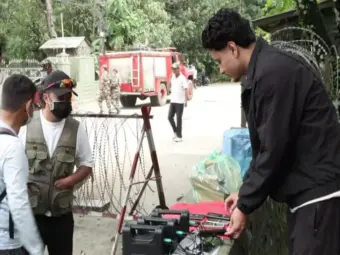 Young volunteers in Nepal set up communication help point for families searching for missing kin